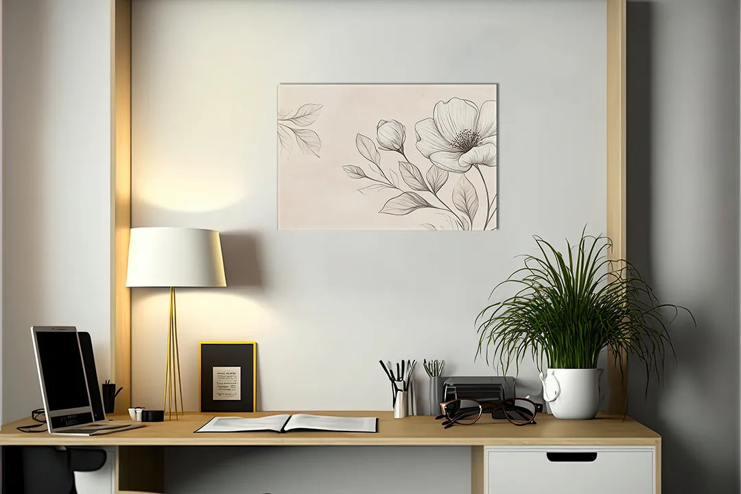 Elegant metalen magneetbord met bloemdesign - droog uitwisbaar & magnetisch