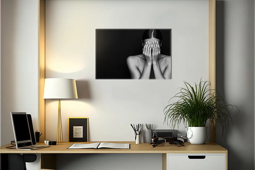 Minimalistisch zwart-wit metalen magneetbord - droog uitwisbaar & magnetisch