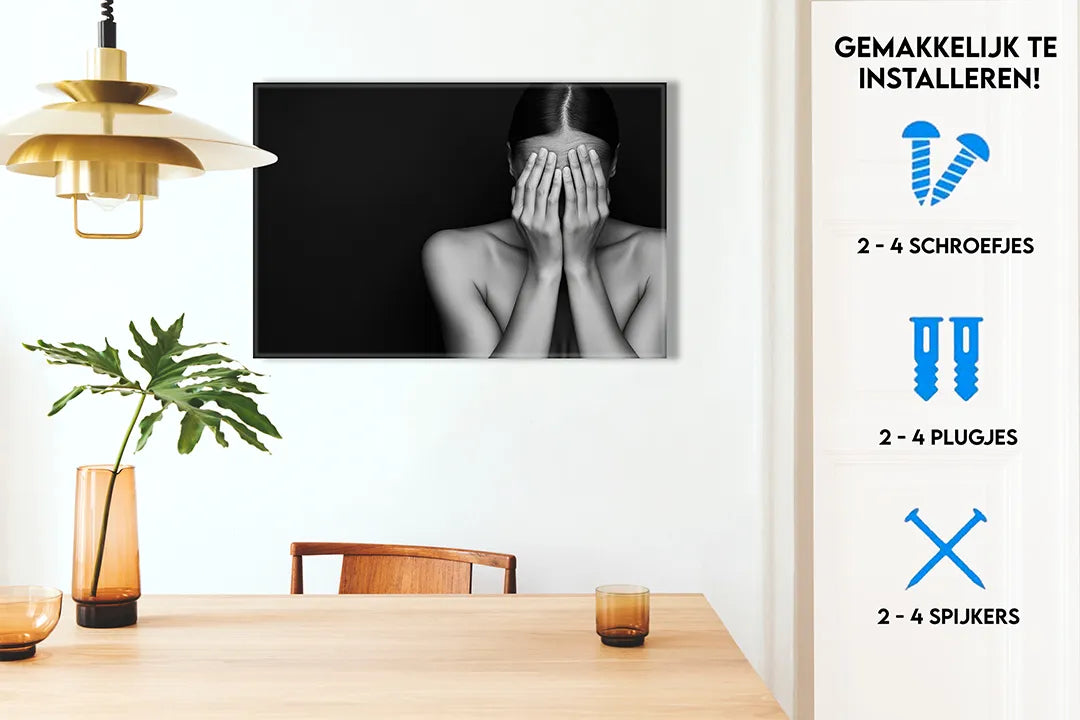 Minimalistisch zwart-wit metalen magneetbord - droog uitwisbaar & magnetisch