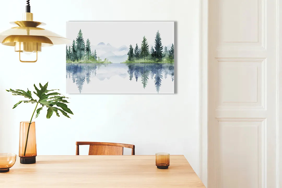 Metalen magneetbord met serene natuurprint – droog uitwisbaar & magnetisch