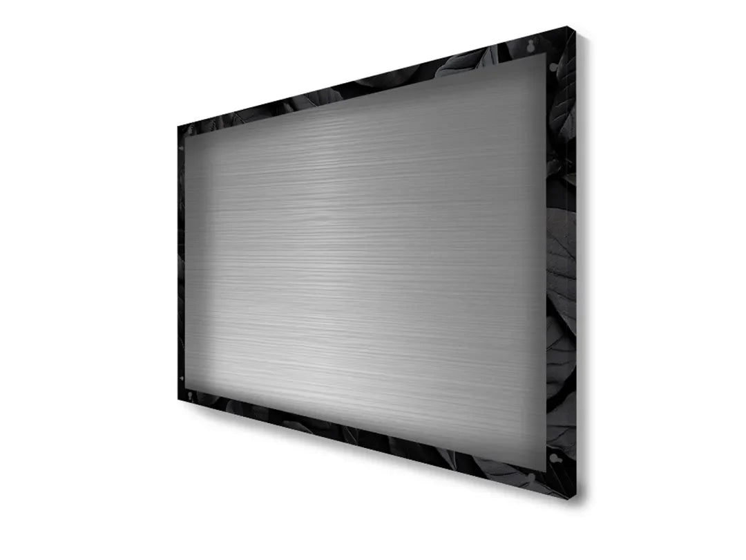 Metalen magneetbord met elegante zwarte bladeren – droog uitwisbaar & magnetisch