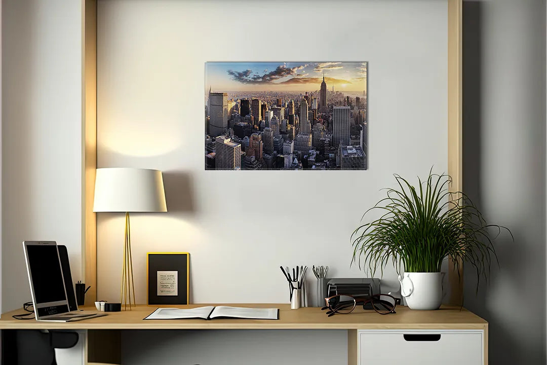 Metalen magneetbord met uitzicht op Manhattan – droog uitwisbaar & magnetisch