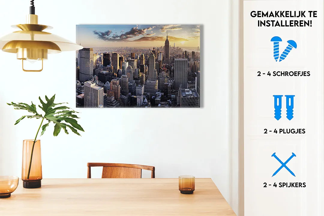 Metalen magneetbord met uitzicht op Manhattan – droog uitwisbaar & magnetisch
