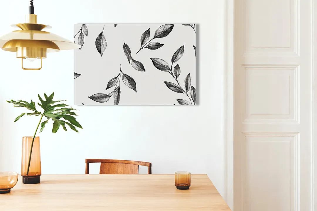 Metalen magneetbord met mooie bladerenprint - droog uitwisbaar & magnetisch