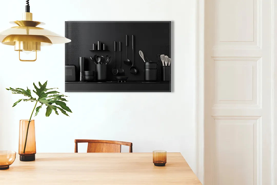 Stijlvol zwart metalen magneetbord voor in de keuken – droog uitwisbaar & magnetisch