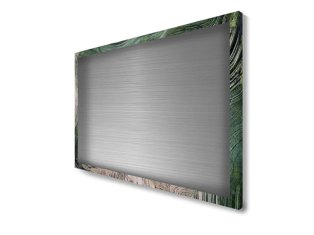 Abstract metalen magneetbord in groene tinten – droog uitwisbaar & magnetisch