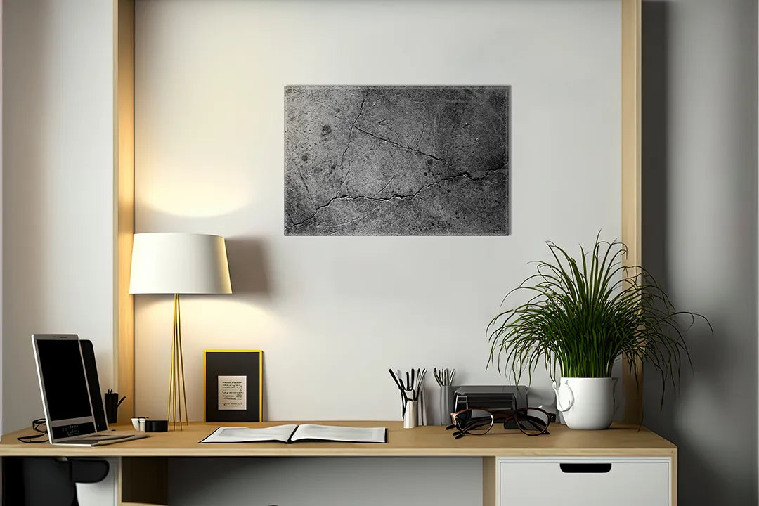 Metalen magneetbord met betonlook - decoratief en functioneel – droog uitwisbaar & magnetisch