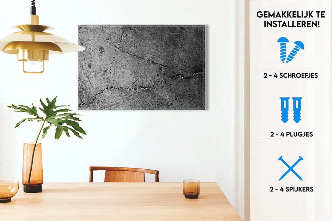 Metalen magneetbord met betonlook - decoratief en functioneel – droog uitwisbaar & magnetisch