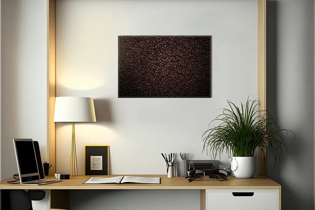 Metalen magneetbord met koffiebonen design - droog uitwisbaar & magnetisch
