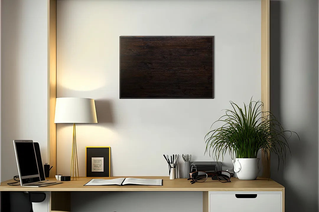 Stijlvol houten look magneetbord in aluminium – droog uitwisbaar & magnetisch