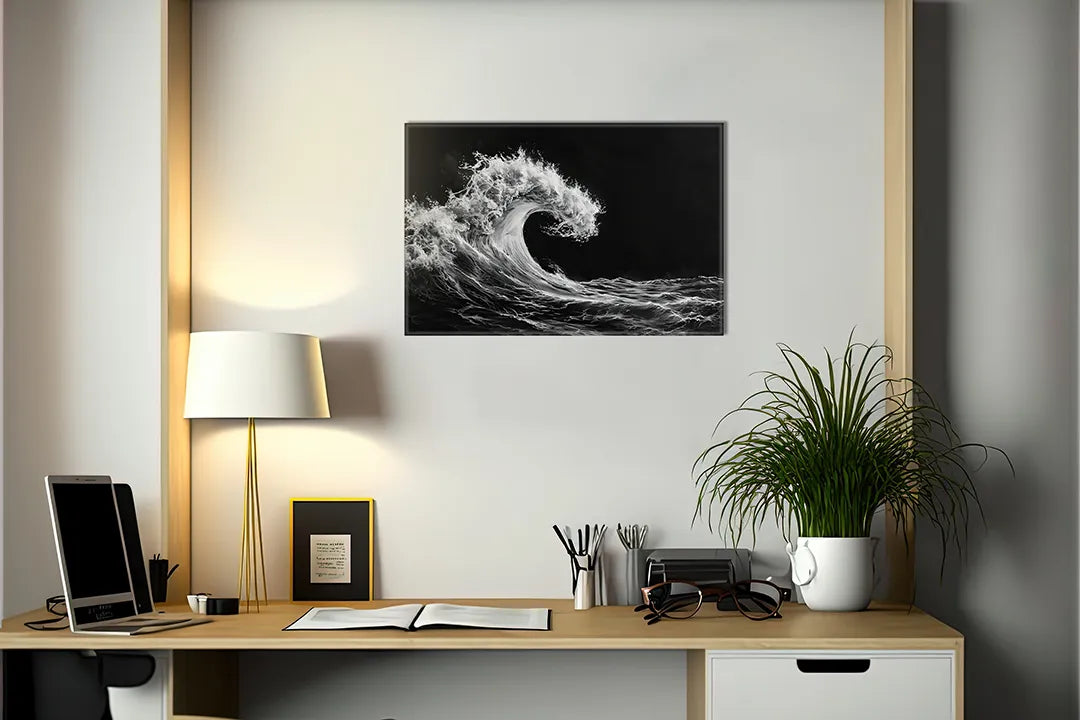 Dynamische golven op een metalen magneetbord – droog uitwisbaar & magnetisch