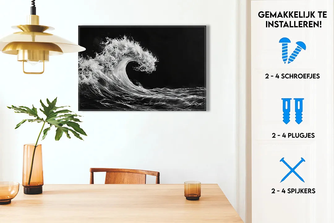 Dynamische golven op een metalen magneetbord – droog uitwisbaar & magnetisch