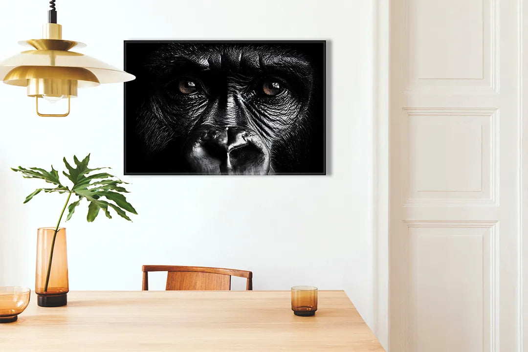 Metalen magneetbord met het gezicht van een gorilla - droog uitwisbaar & magnetisch
