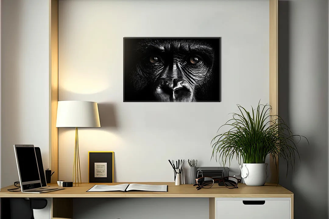 Metalen magneetbord met het gezicht van een gorilla - droog uitwisbaar & magnetisch