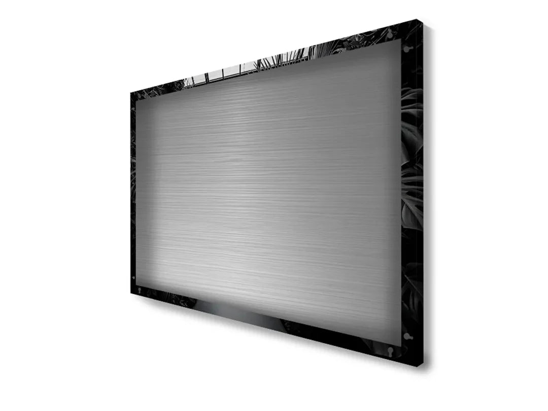 Metalen magneetbord met tropische planten in zwart-wit – droog uitwisbaar & magnetisch