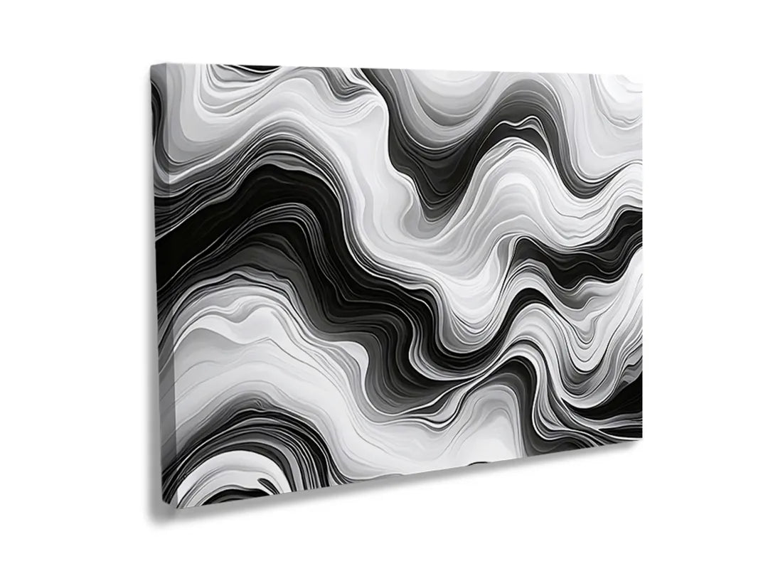 Metalen magneetbord met een abstracte zwart-wit marble print.