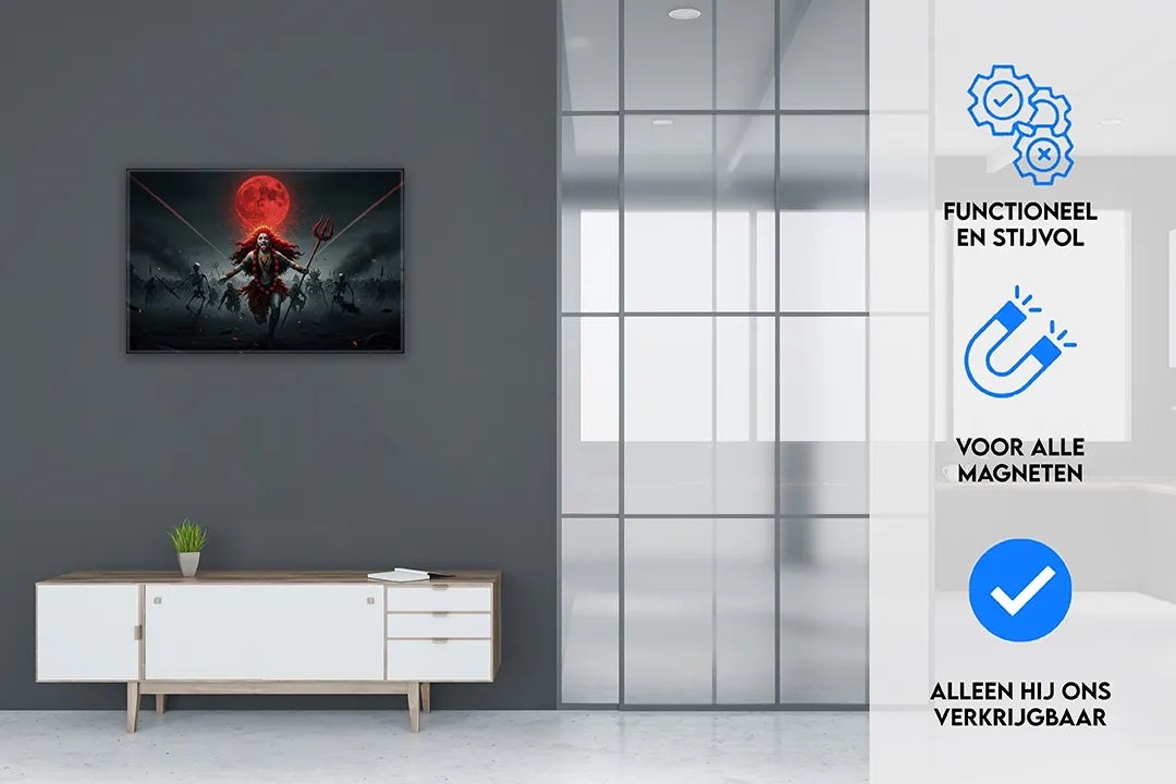 Indrukwekkend metalen magneetbord van krachtige godin – droog uitwisbaar & magnetisch