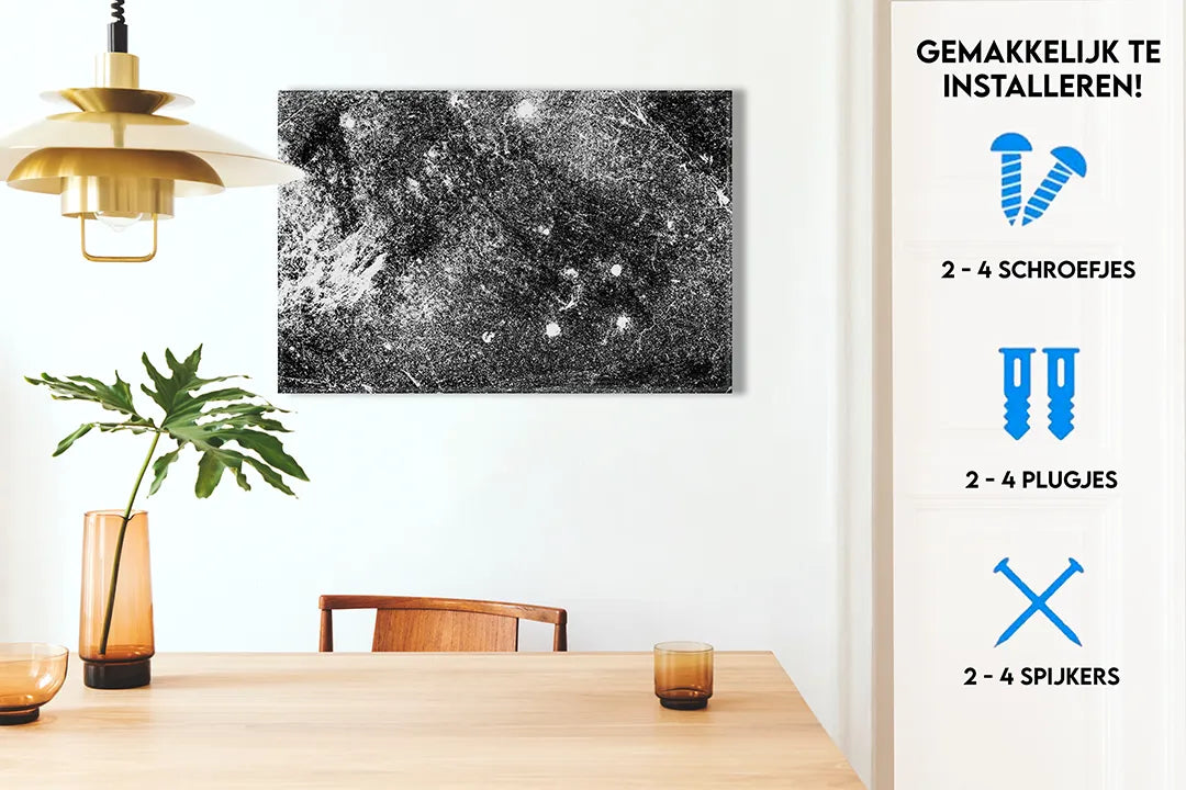 Stijlvol zwart-wit metalen magneetbord – droog uitwisbaar & magnetisch