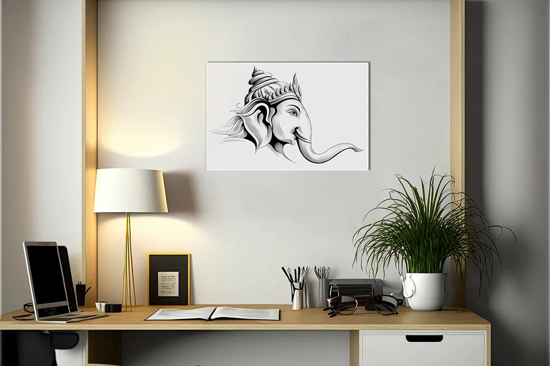 Elegant metalen magneetbord met Ganesha ontwerp – droog uitwisbaar & magnetisch