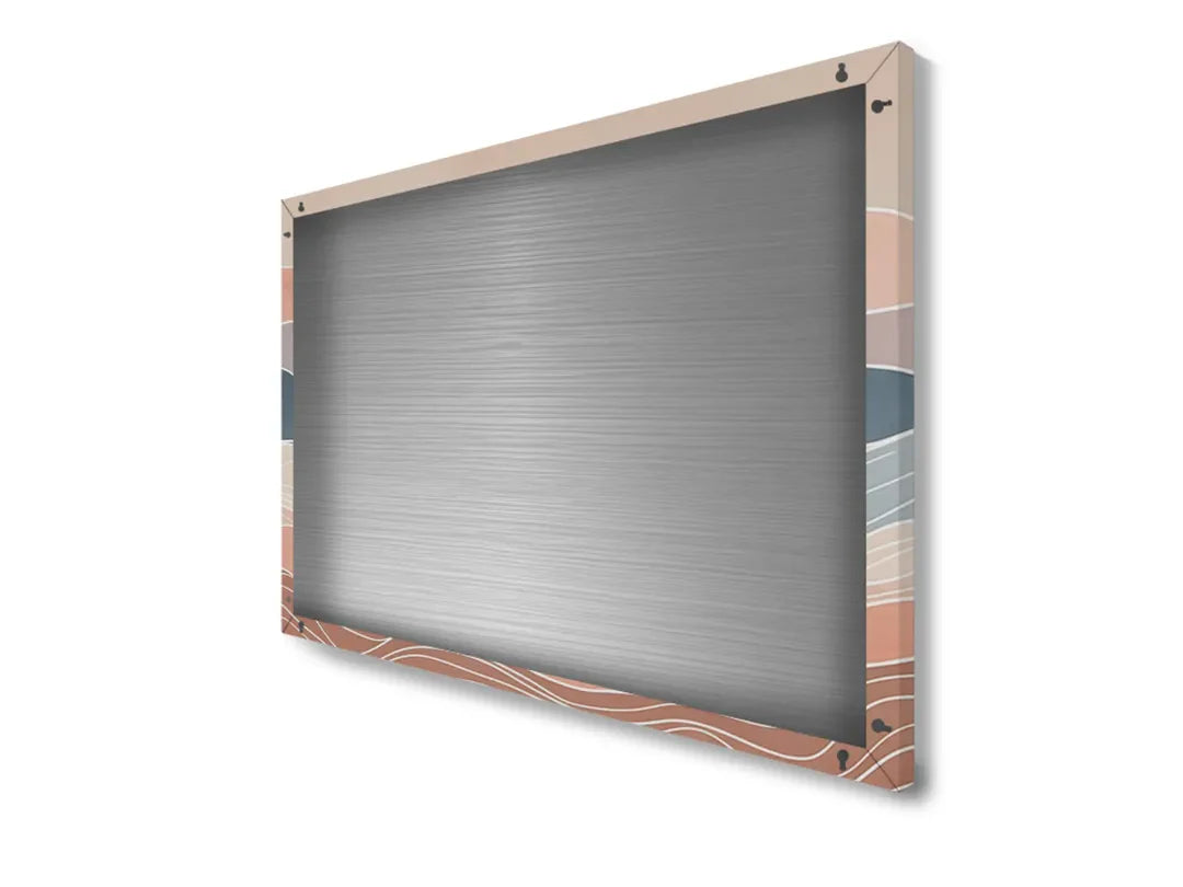 Metalen magneetbord met abstracte berglandschap – droog uitwisbaar & magnetisch