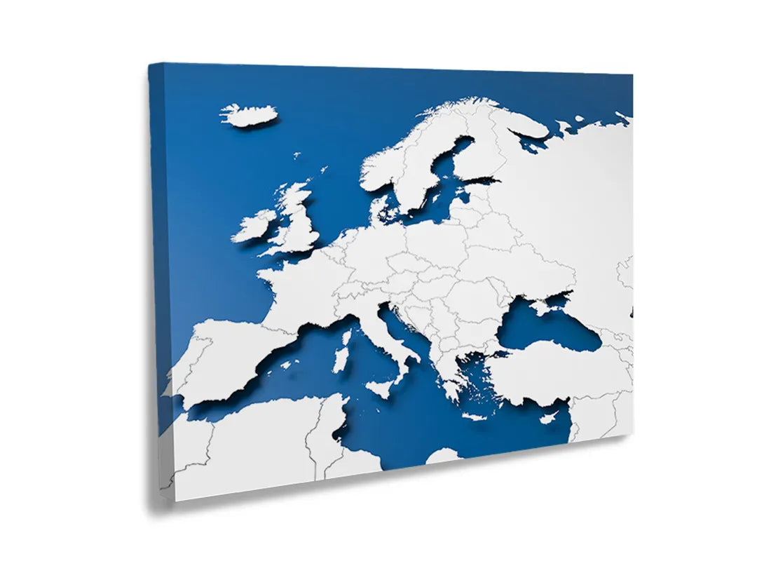 Metalen magneetbord met een afbeelding van Europa, perfect voor decoratie en memoboard.