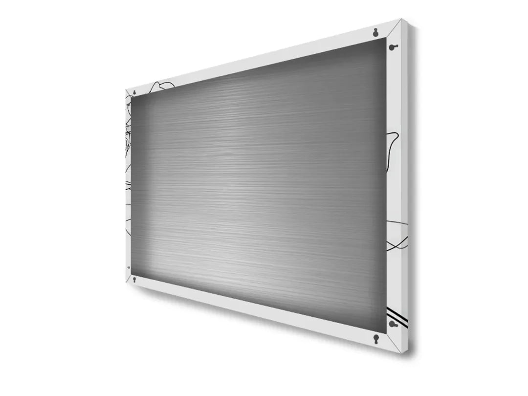 Minimalistisch metalen magneetbord met rozenlijntekening – droog uitwisbaar & magnetisch