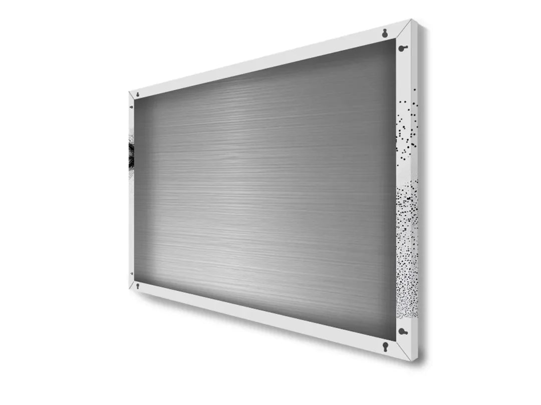 Abstract zwart-wit metalen magneetbord – droog uitwisbaar & magnetisch