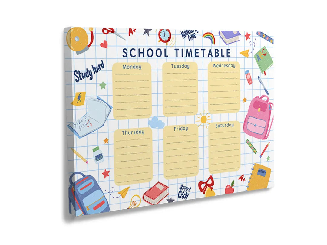 Metalen bord aschooltimetable voor notities en organisatie