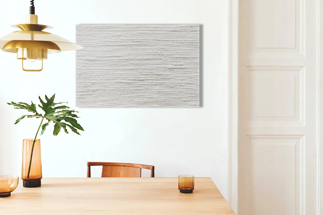 Minimalistisch metalen magneetbord met houtstructuur – droog uitwisbaar & magnetisch