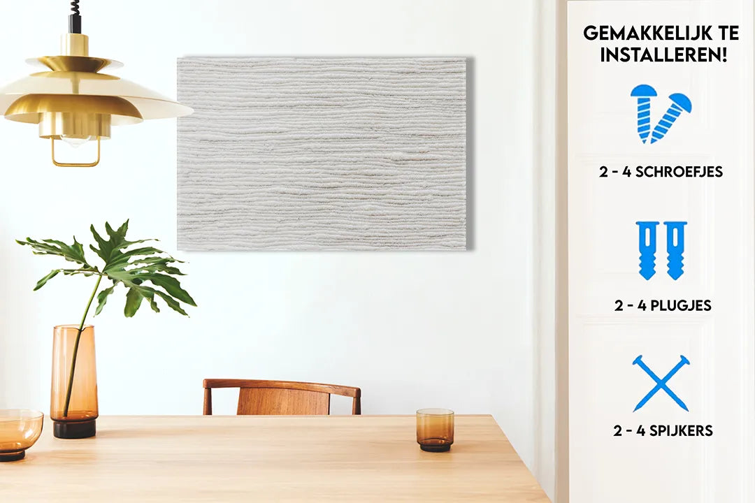 Minimalistisch metalen magneetbord met houtstructuur – droog uitwisbaar & magnetisch