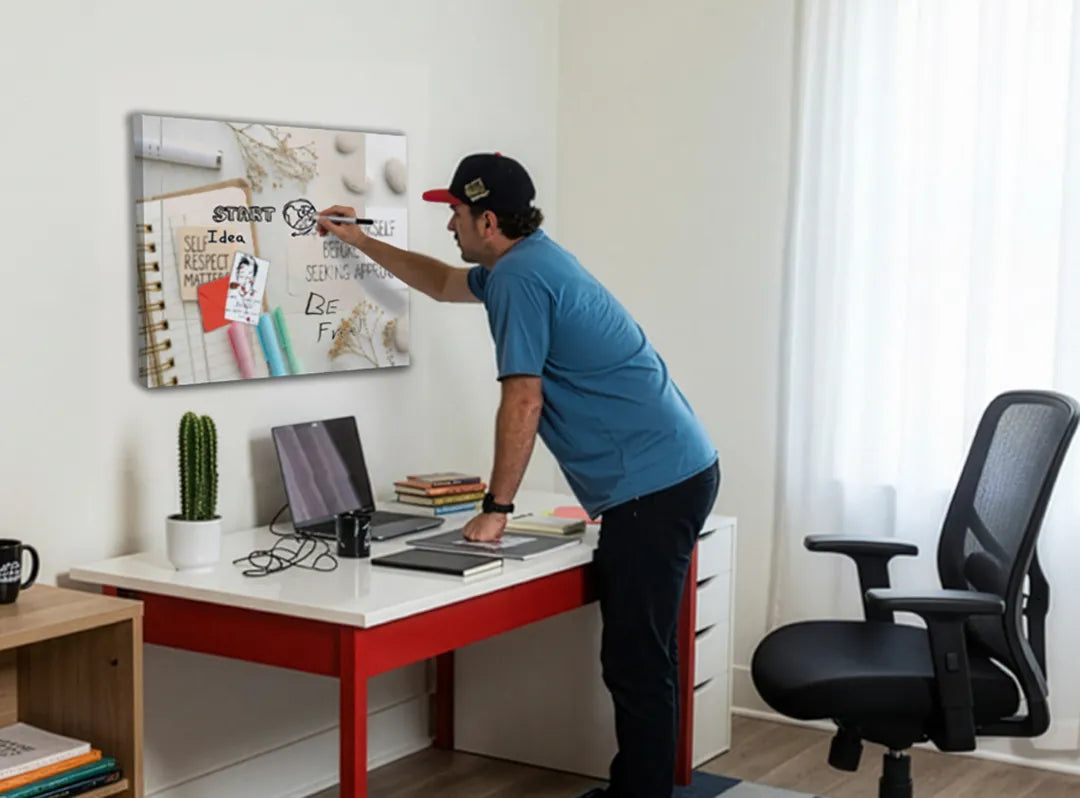 Metalen magneetbord met inspirerende quotes – droog uitwisbaar & magnetisch