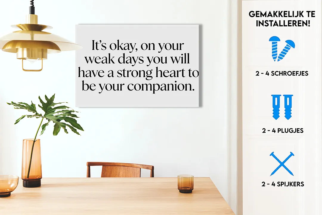 Metalen magneetbord met motivatie quote – modern wanddecoratie & memobord