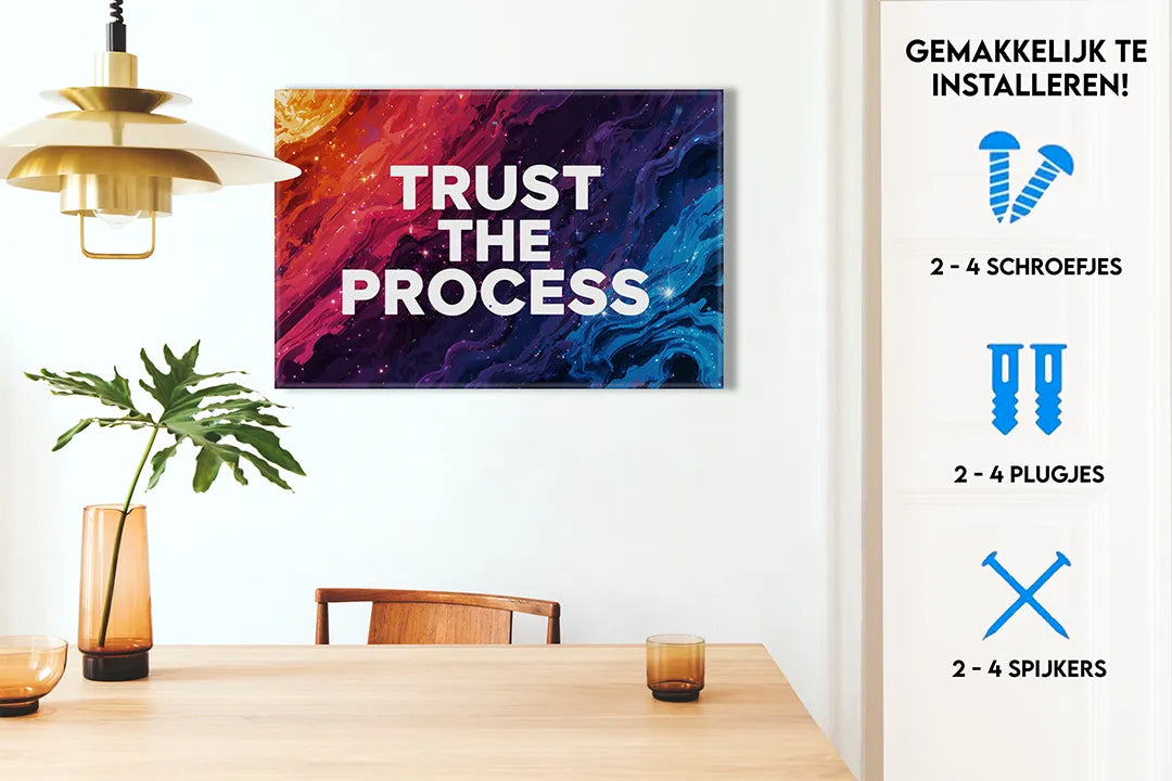 Metalen Magneetbord - Vertrouw het Proces – droog uitwisbaar & magnetisch