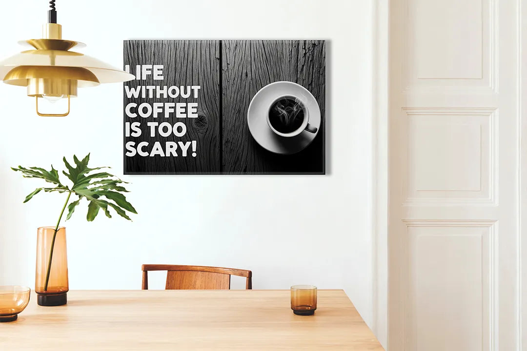 Metalen magneetbord: Life Without Coffee – droog uitwisbaar & magnetisch