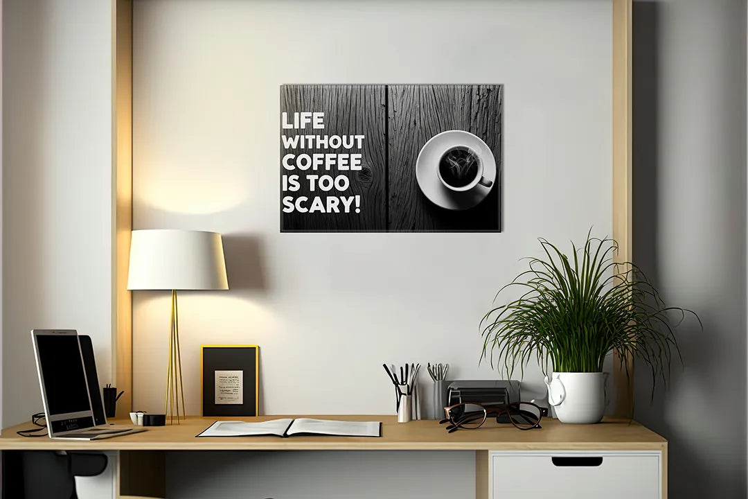 Metalen magneetbord: Life Without Coffee – droog uitwisbaar & magnetisch