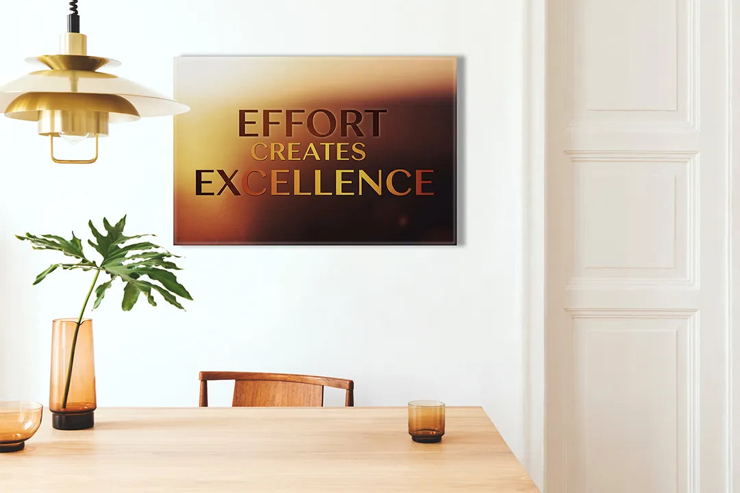 Metalen magneetbord ‘Effort Creates Excellence’ – inspirerend kantoorbord