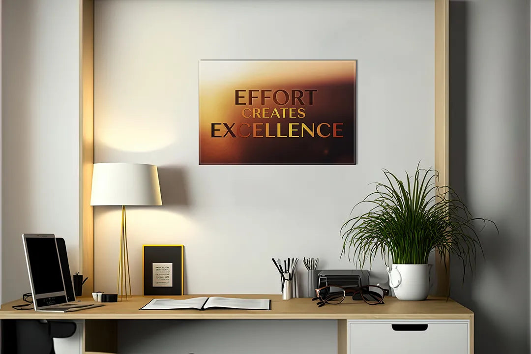 Metalen magneetbord ‘Effort Creates Excellence’ – inspirerend kantoorbord