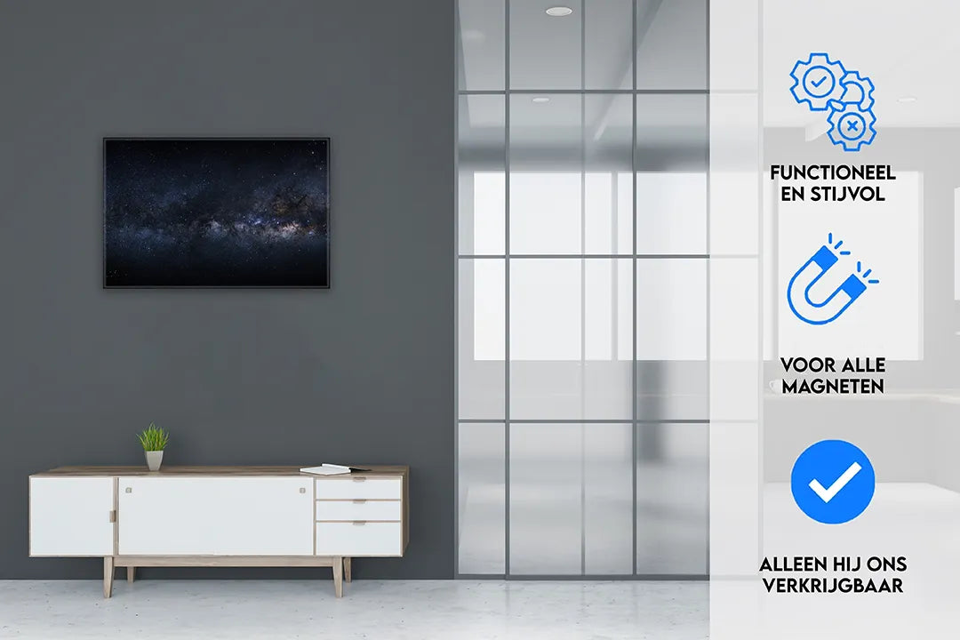 Metalen magneetbord met sterrenhemel ontwerp – droog uitwisbaar & magnetisch