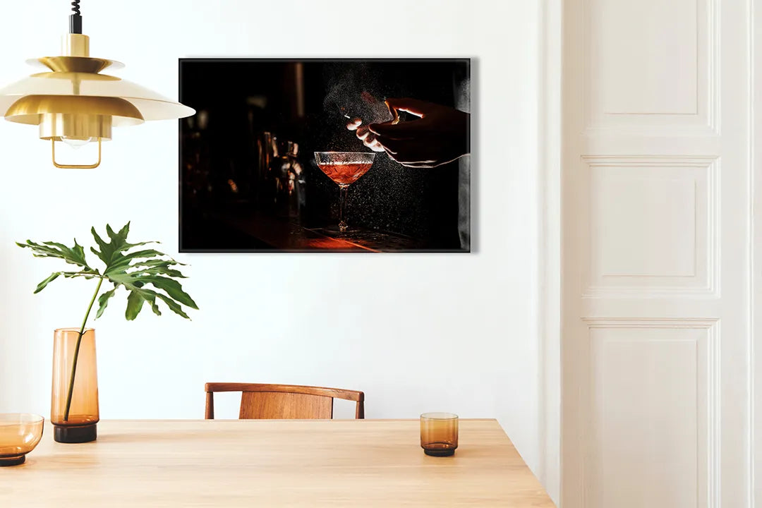 Stijlvol metalen magneetbord met cocktail – droog uitwisbaar & magnetisch