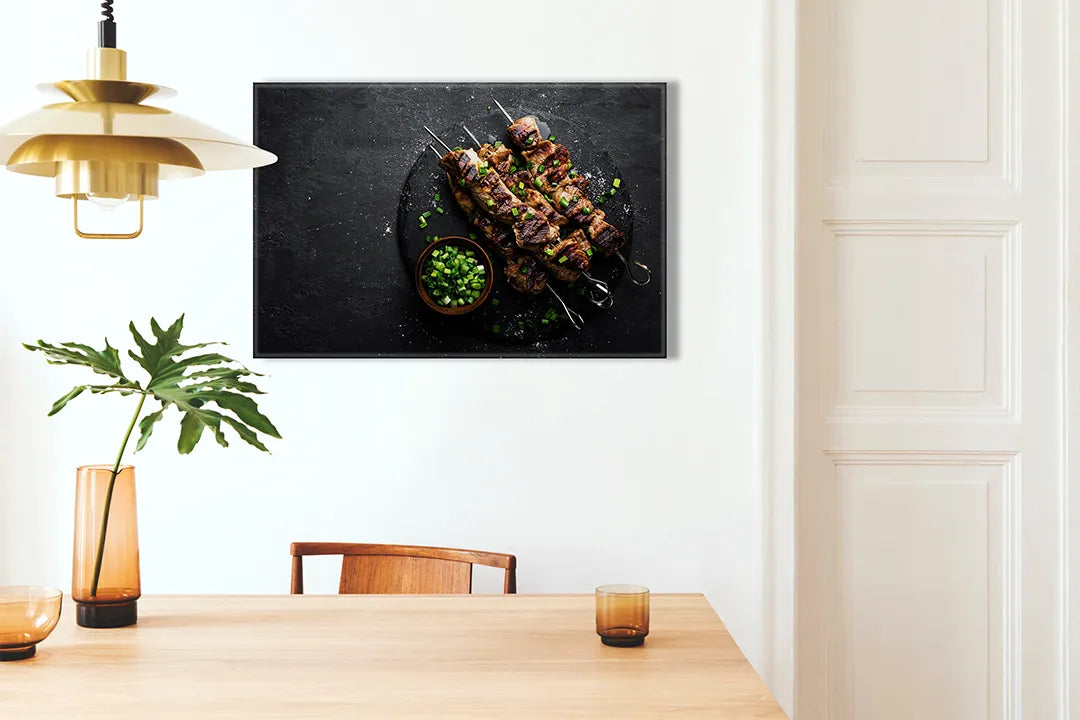 Metalen magneetbord met heerlijke kebab gerechten – droog uitwisbaar & magnetisch