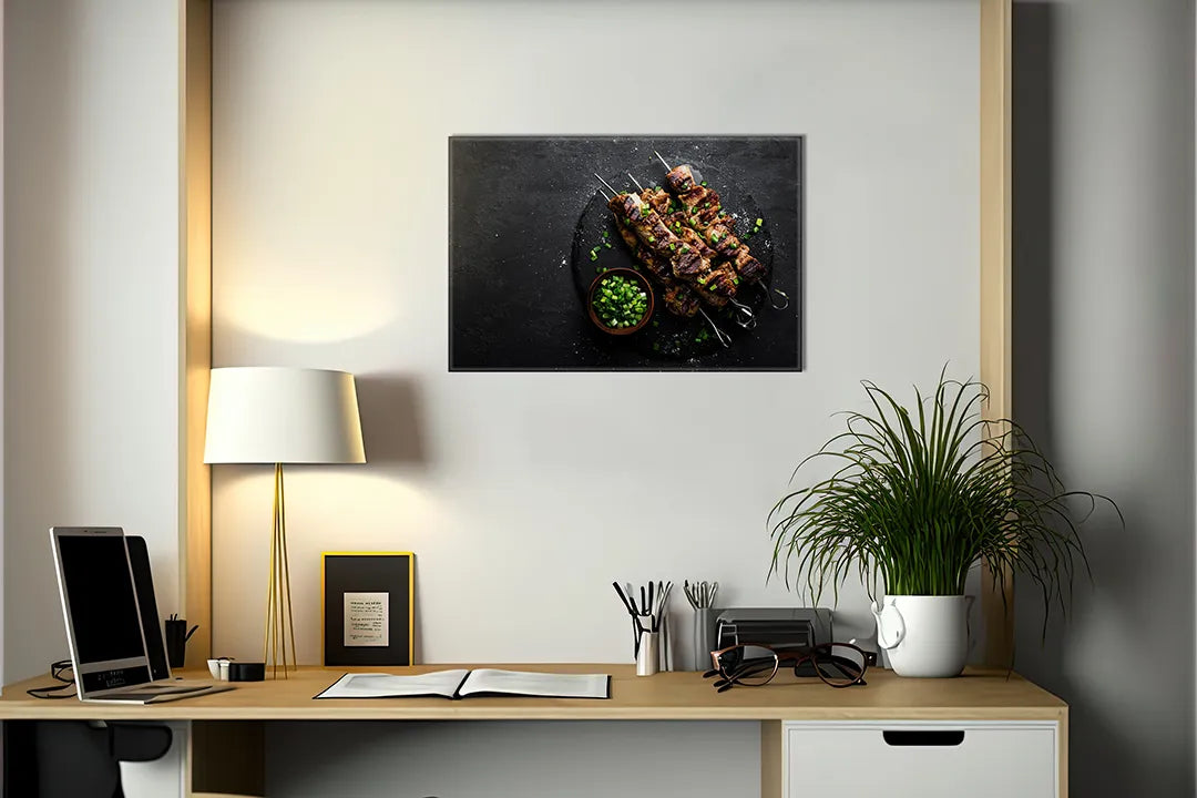 Metalen magneetbord met heerlijke kebab gerechten – droog uitwisbaar & magnetisch