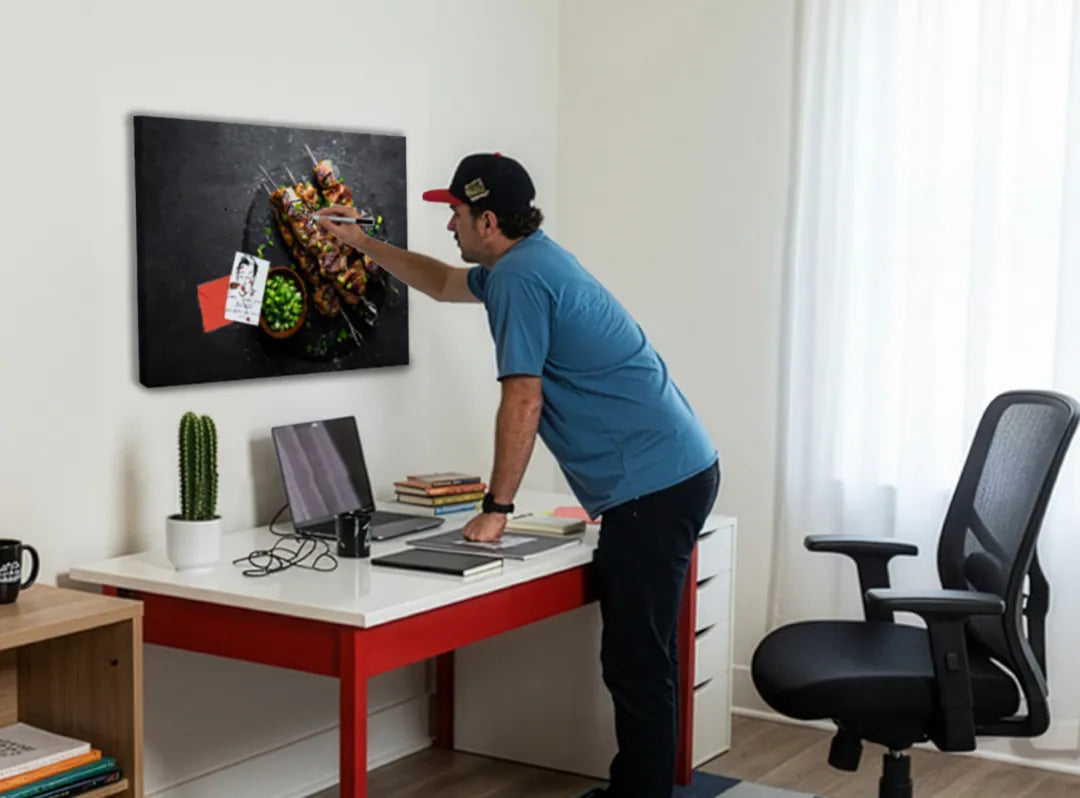 Metalen magneetbord met heerlijke kebab gerechten – droog uitwisbaar & magnetisch