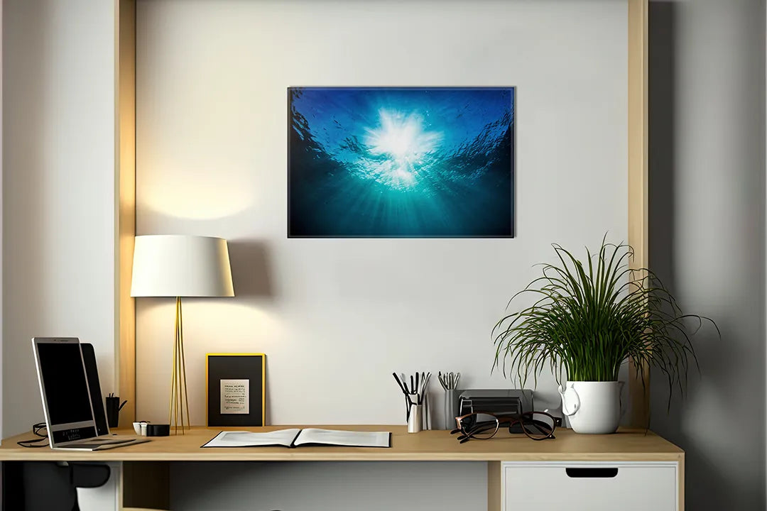 Metalen magneetbord met onderwaterlicht effect – droog uitwisbaar & magnetisch