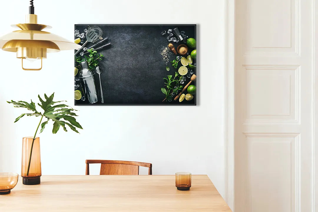 Metalen magneetbord met cocktail ingredienten - droog uitwisbaar & magnetisch