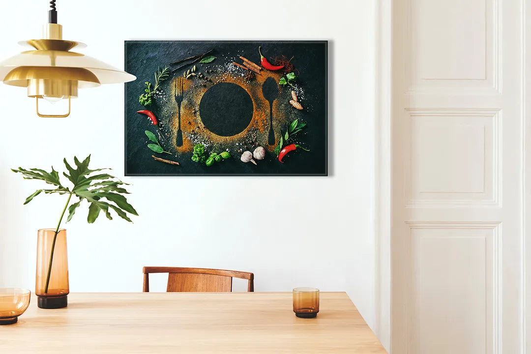 Metalen magneetbord met culinaire uitstraling – droog uitwisbaar & magnetisch