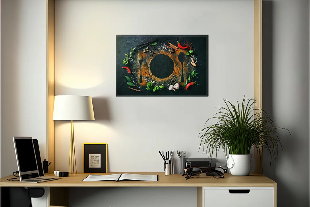 Metalen magneetbord met culinaire uitstraling – droog uitwisbaar & magnetisch