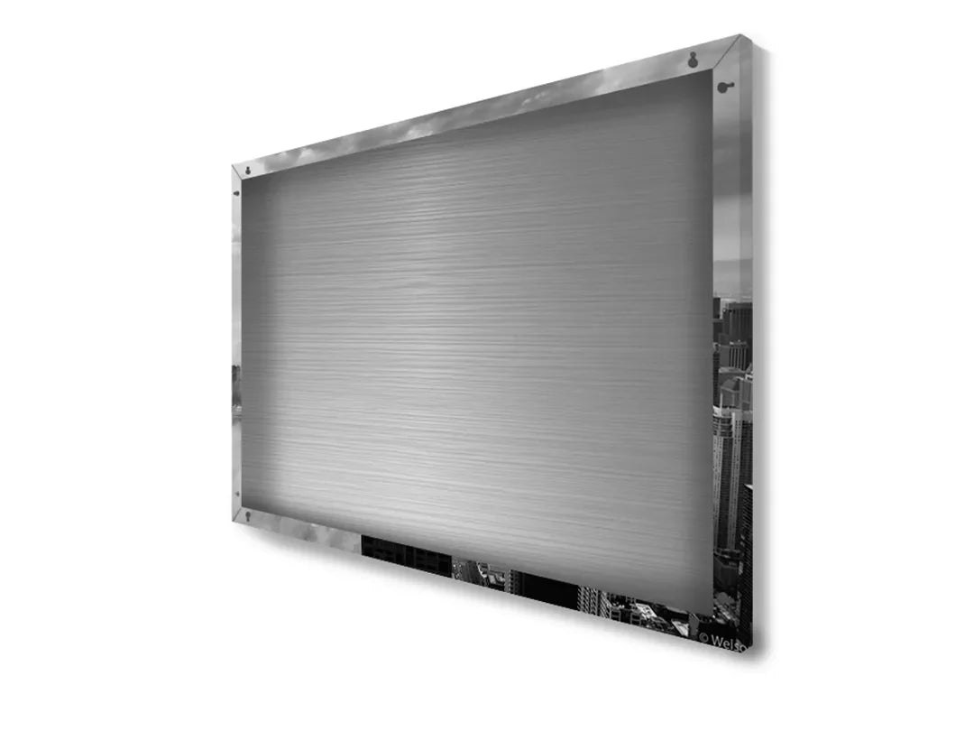 Metalen magneetbord van een skyline in zwart-wit – droog uitwisbaar & magnetisch