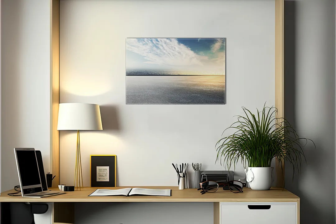 Metalen magneetbord met panoramisch uitzicht â€“ droog uitwisbaar & magnetisch