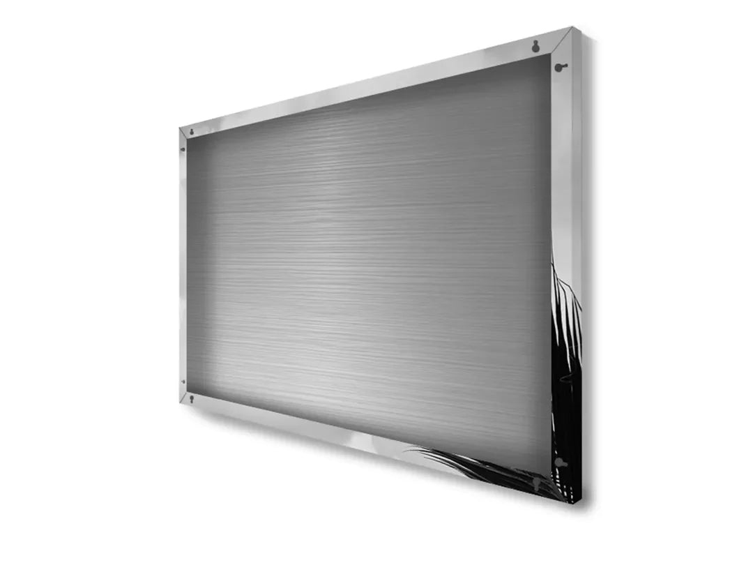 Metalen magneetbord met palmblad in zwart-wit – droog uitwisbaar & magnetisch