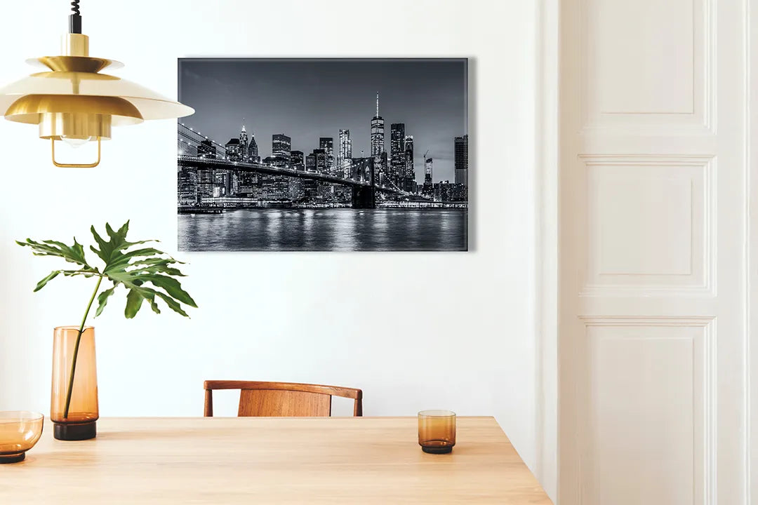 Metalen magneetbord met uitzicht op de skyline van New York – droog uitwisbaar & magnetisch